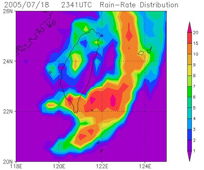 氣象衛星估算颱風降雨量圖1